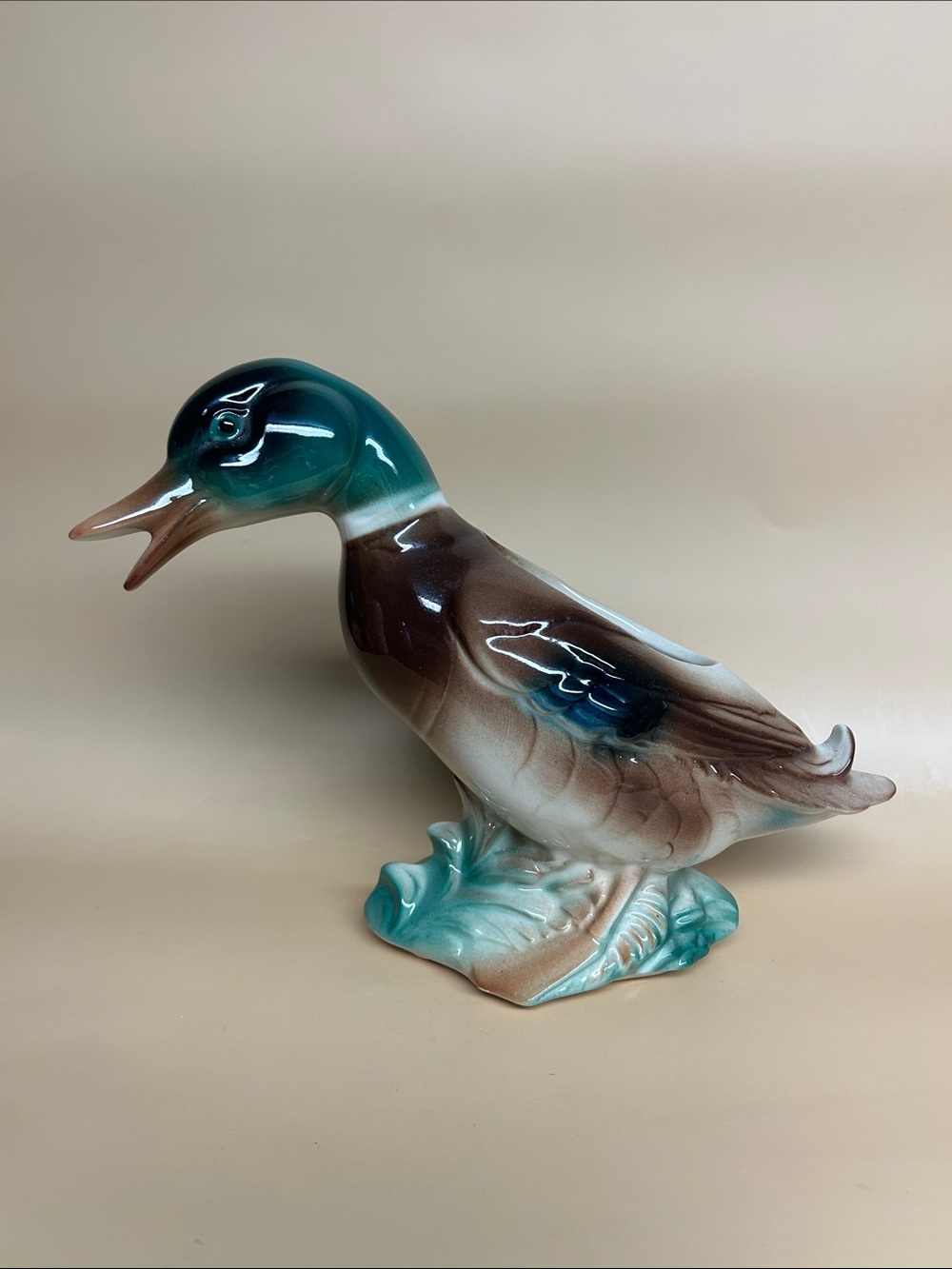 Royal Copley Planter Mallard Duck Vintage Midcentury Cabin Man Cave Decor USA
